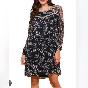 Anthropologie Daniel Rainn Lace Trim Floral Mini Dress